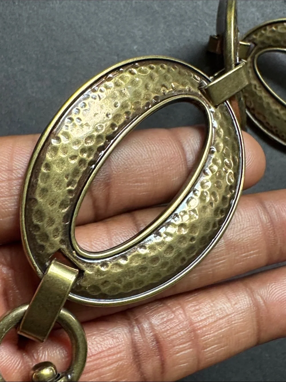 Fossil Hammered Chain Link Belt. Large